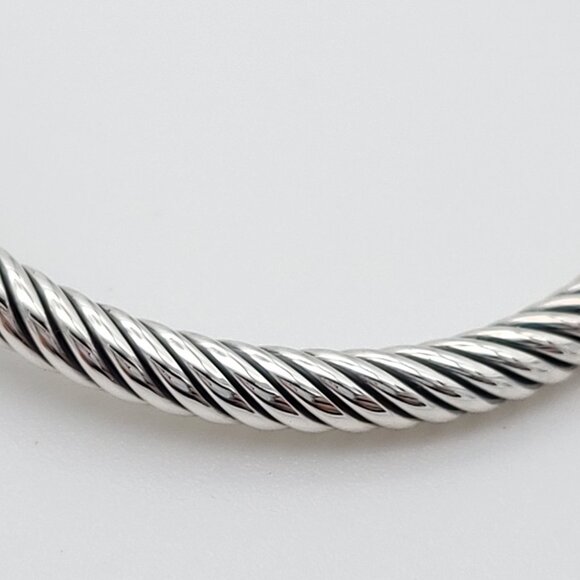 DAVID YURMAN Sterling Silver Classic Cable Hoop Earrings 1.5 inch with Pouch - Picture 7 of 9